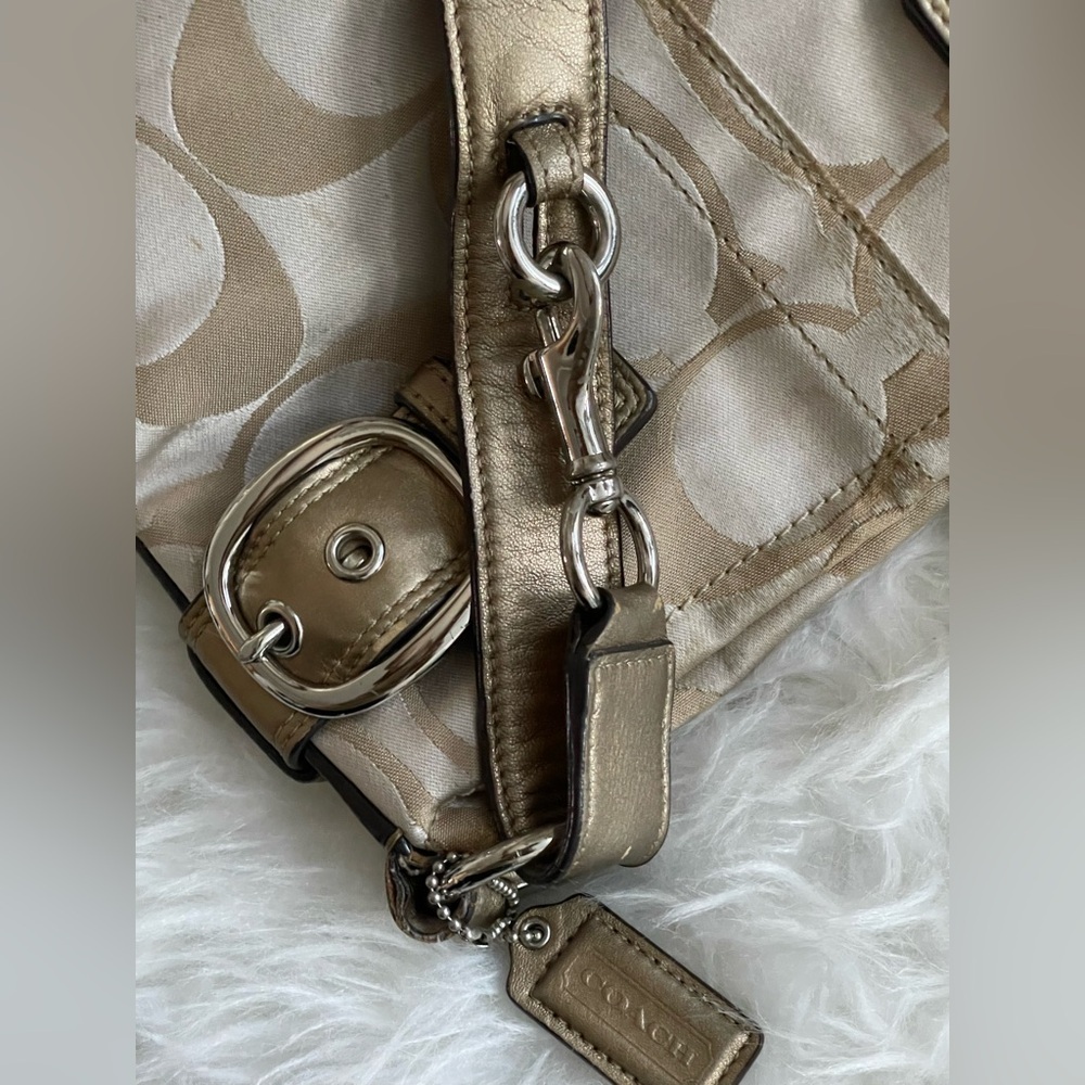 Coach Gold and Cream Crossbody Bag - Picture 6 of 12